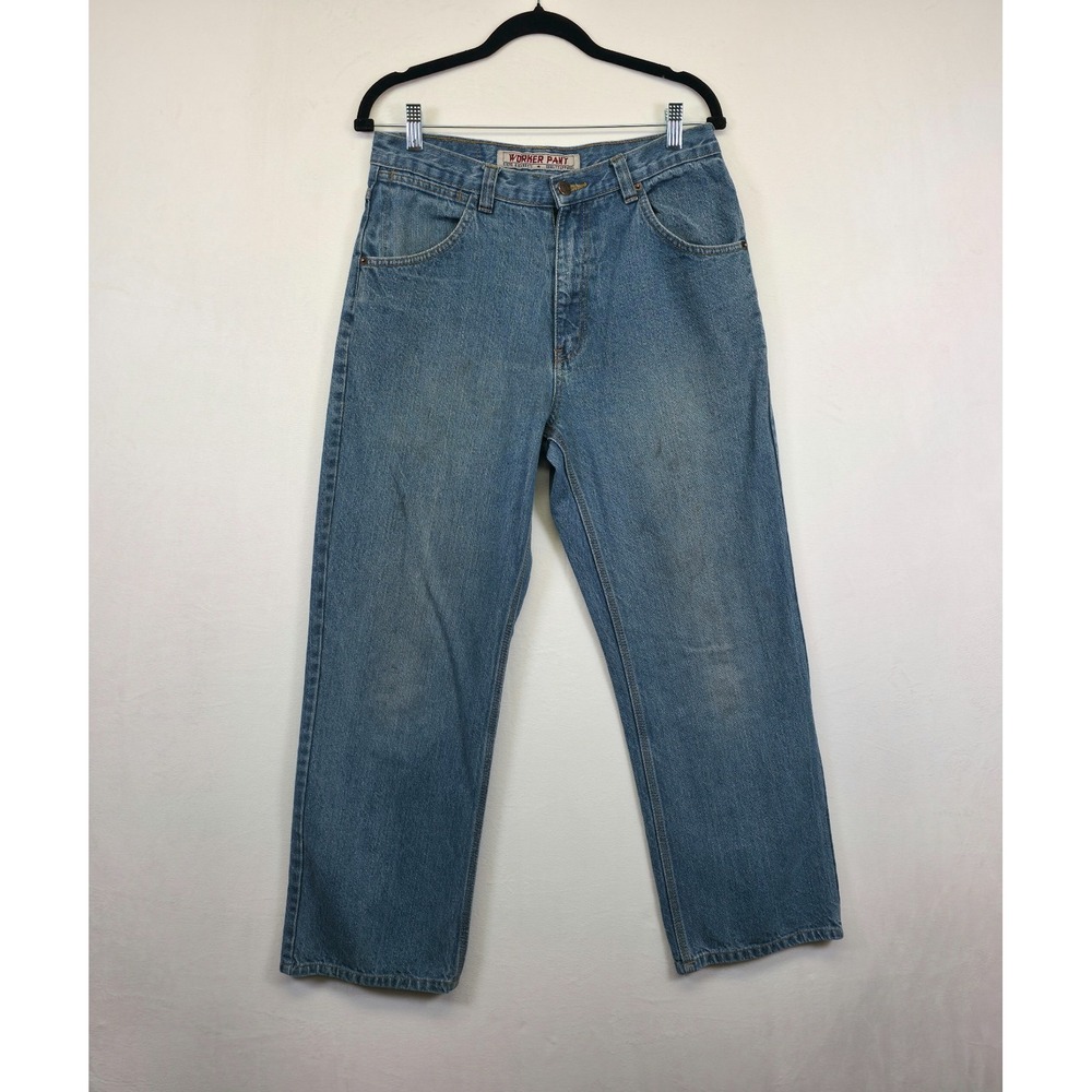 Steve and Barrys Jeans Mens‎ 30x30 Blue Straight Workers Pant Thrashed Vtg Denim